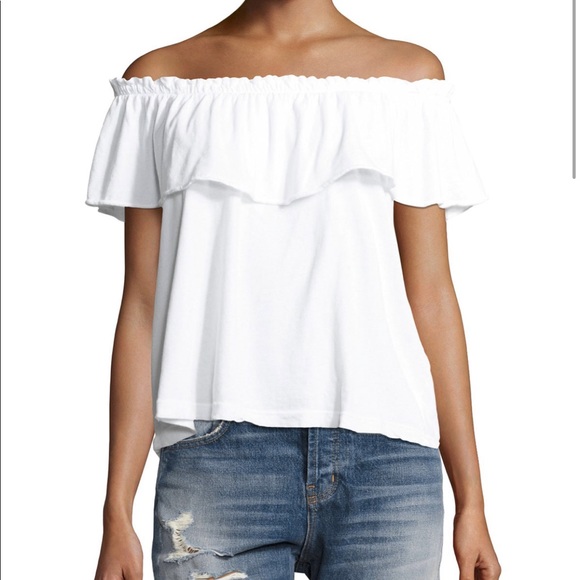 Current/Elliott Tops - Current/Elliott The Ruffle off the shoulder top